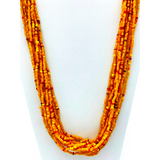 27" Matte Golden Yellow Glass Bead Necklace (Dozen)