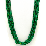 27" Matte Green Glass Bead Necklace (Dozen)