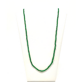 27" Matte Green Glass Bead Necklace (Dozen)