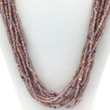 27" Matte Mauve Glass Bead Necklace (Dozen)