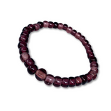 7.5" Purple Glass Bead Bracelet (Dozen)