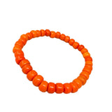 7.5" Orange Glass Bead Bracelet (Dozen)