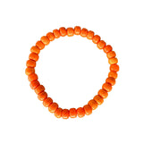 7.5" Orange Glass Bead Bracelet (Dozen)