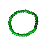 7.5" Green Glass Bead Bracelet (Dozen)