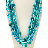 27" Turquoise Glass Bead Necklace (Dozen)