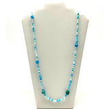 27" Turquoise Glass Bead Necklace (Dozen)