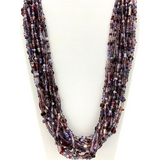 27" Light and Dark Purple Glass Bead Necklace (Dozen)