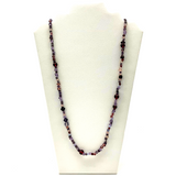 27" Light and Dark Purple Glass Bead Necklace (Dozen)