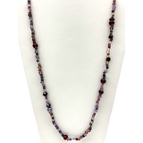 27" Light and Dark Purple Glass Bead Necklace (Dozen)