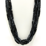 27" Black and Grey Glass Bead Necklace (Dozen)