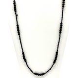 27" Black and Grey Glass Bead Necklace (Dozen)