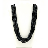 27" Black and Grey Glass Bead Necklace (Dozen)