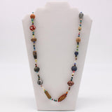27" Clay and Glass Multi Color Glass Bead Necklace (Dozen)