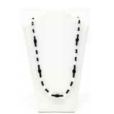 27" Black and Clear Glass Bead Necklace (Dozen)