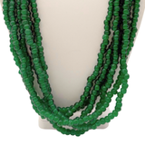 27" Green Round Glass Bead Necklace (Dozen)