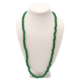 27" Green Round Glass Bead Necklace (Dozen)