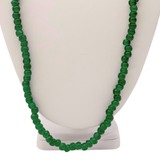 27" Green Round Glass Bead Necklace (Dozen)