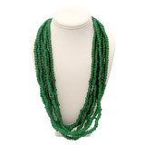27" Green Round Glass Bead Necklace (Dozen)