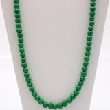 27" Green with Specks Glass Bead Necklace (Dozen)
