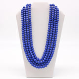 27" Blue with Specks Glass Bead Necklace (Dozen)