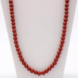 27" Red with Specks Glass Bead Necklace (Dozen)