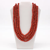 27" Red with Specks Glass Bead Necklace (Dozen)