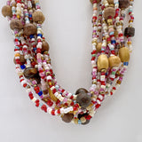 27" Multi Glass & Wood Beads Necklace (Dozen)