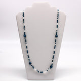 27" Turquoise White Glass Beads Necklace (Dozen)