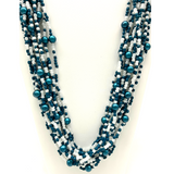 27" Turquoise White Glass Beads Necklace (Dozen)