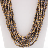 27" Dark Purple Gold Glass Beads Necklace (Dozen)