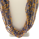 27" Dark Purple Gold Glass Bead Necklace (Dozen)