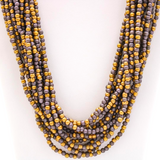 27" Dark Purple Gold Glass Beads Necklace (Dozen)