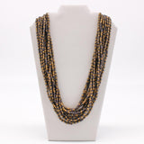 27" Dark Purple Gold Glass Beads Necklace (Dozen)