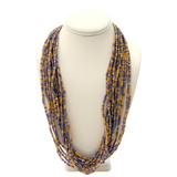 27" Dark Purple Gold Glass Bead Necklace (Dozen)