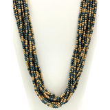 27" Green Gold Glass Beads Necklace (Dozen)