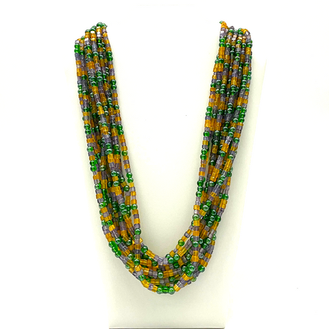 27" Multi Color Glass Bead Necklace (Dozen)