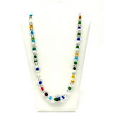 27" Multi Color Glass Bead Necklace (Dozen)