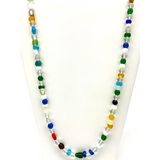 27" Multi Color Glass Bead Necklace (Dozen)