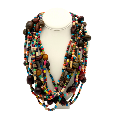 27" Multi Horn & Bone Beads Necklace (Dozen)