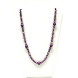 27" Purple Glass Beads Necklace (Dozen)