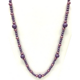 27" Purple Glass Beads Necklace (Dozen)