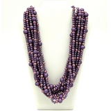 27" Purple Glass Beads Necklace (Dozen)