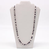27" Purple White Glass Beads Necklace (Dozen)
