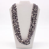 27" Purple White Glass Beads Necklace (Dozen)