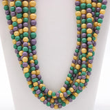 27" Purple and Gold and Green Glass Bead Necklace (Dozen)