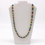 27" Purple and Gold and Green Glass Bead Necklace (Dozen)