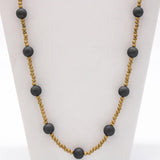 36" Black & Gold Bead Necklace (Dozen)