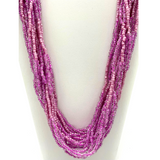 27" Pink Glass Bead Necklace (Dozen)