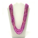 27" Pink Glass Bead Necklace (Dozen)