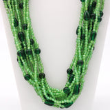 27" Green Glass Bead Necklace (Dozen)